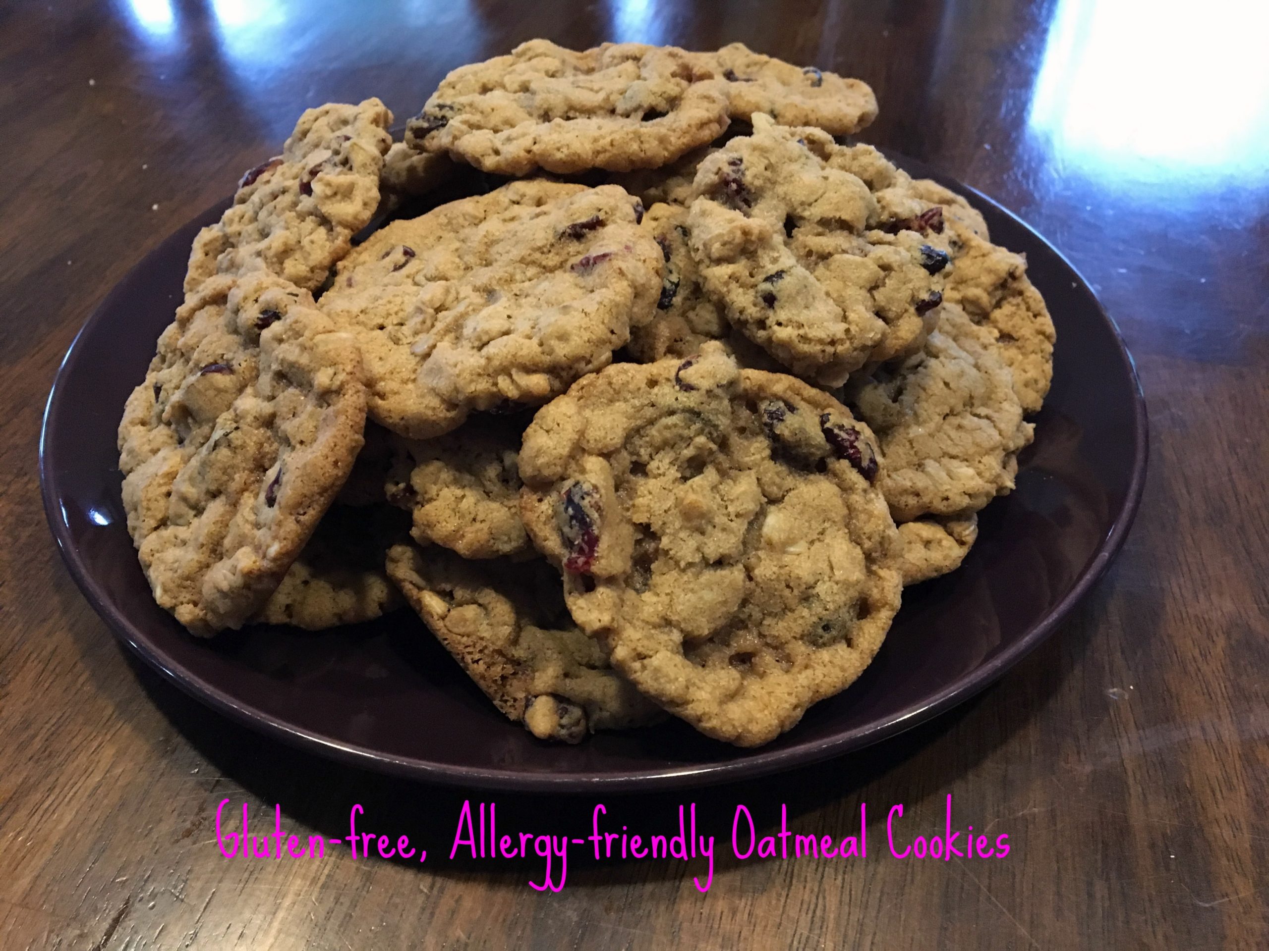Gluten-free, Allergy-friendly Oatmeal cookies