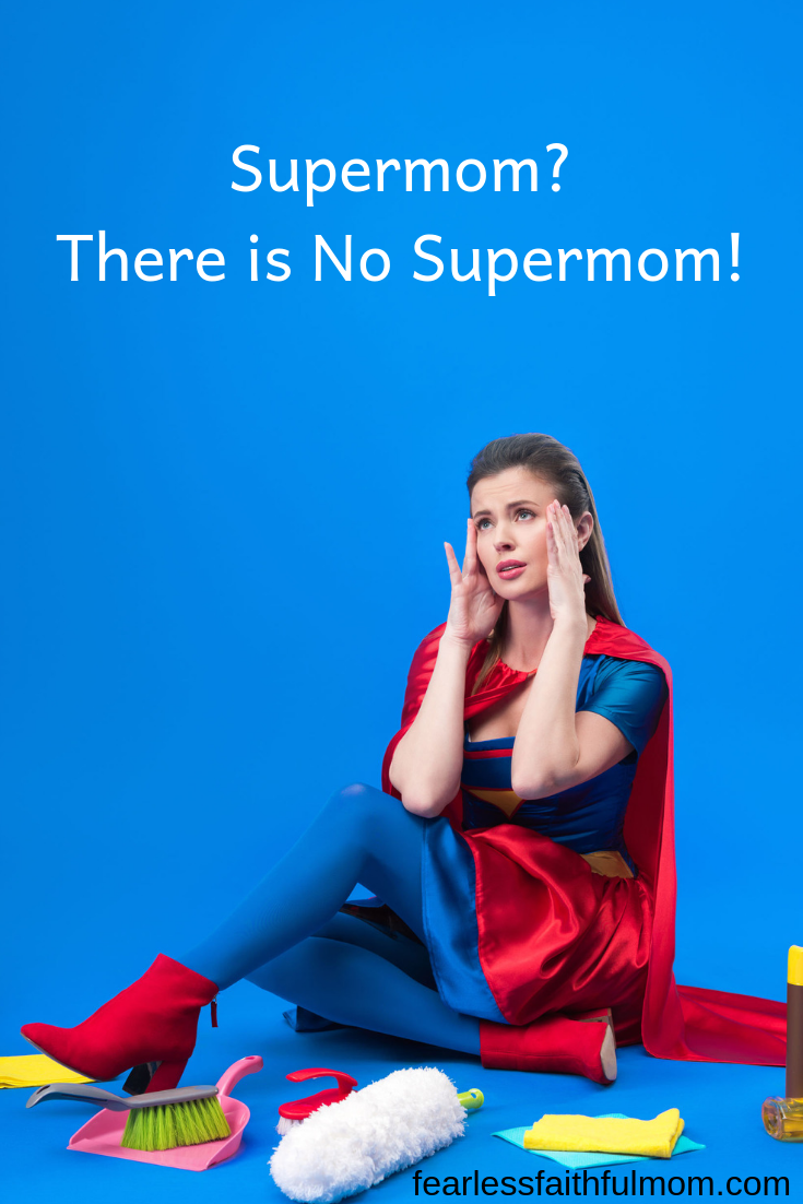 There is no mom who is a supermom. Let go of that lie that is dragging you down and embrace your perfectly imperfect life! #motherhood #mom #supermom