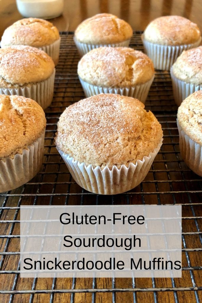 Do you have a sourdough starter? Make good use of your discard by whipping up this gluten-free sourdough snickerdoodle muffin recipe today! #sourdough #snickerdoodle #muffinrecipe