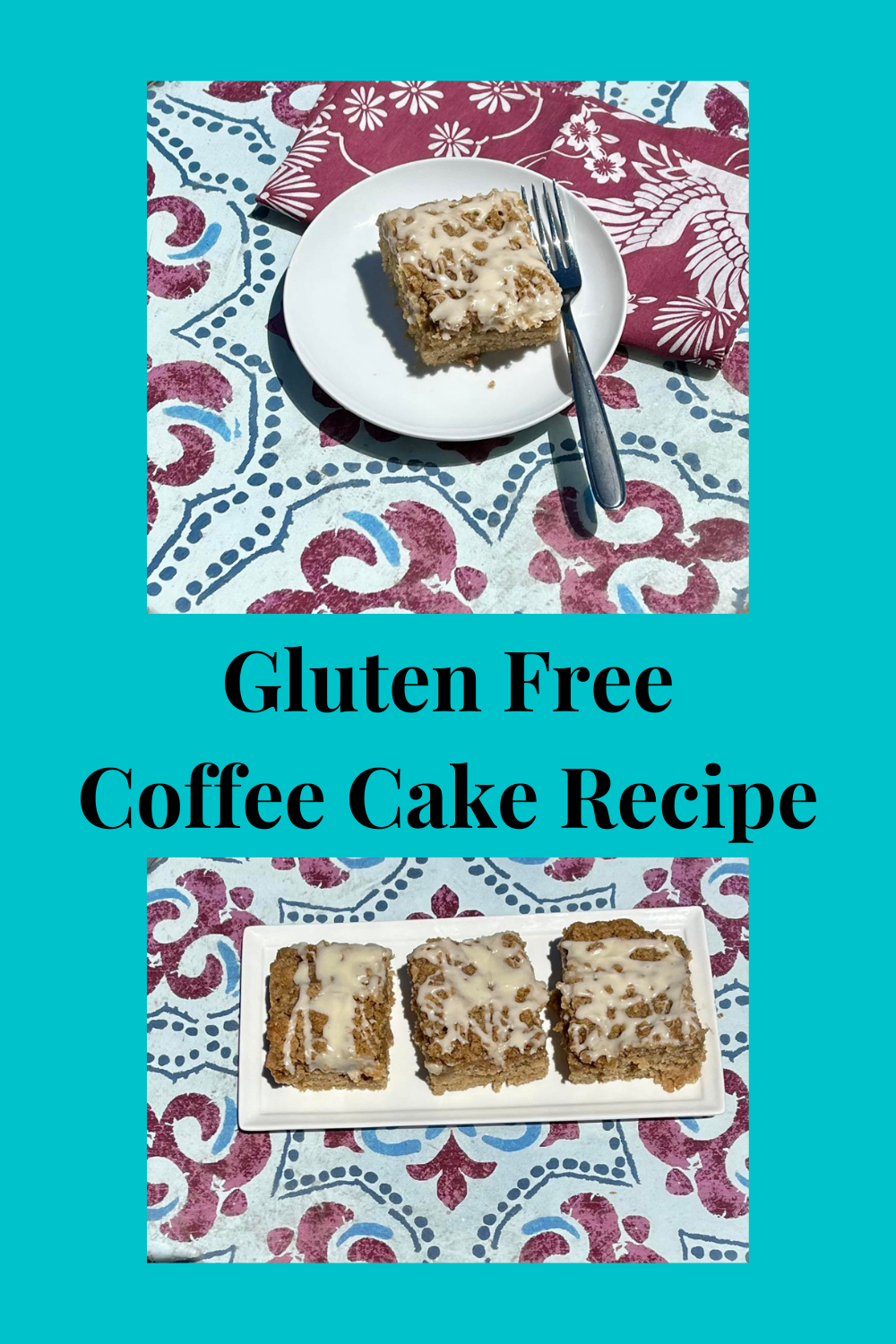 Your family will love it when you bake this gluten free coffee cake recipe. It's tender and moist with plenty of streussel!
